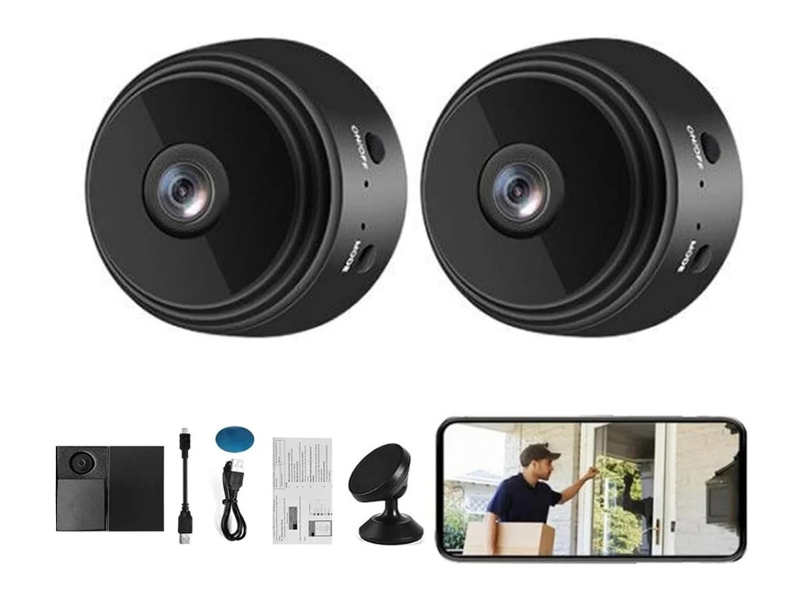 Mini cámara de seguridad inalámbrica magnética HD 1080P, WiFi, visión nocturna y movimiento, con aplicación para Yizhood