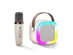 Karaoke portátil para niños Gusshious K12 con Bluetooth y micrófonos semi-inalámbricos - Beige