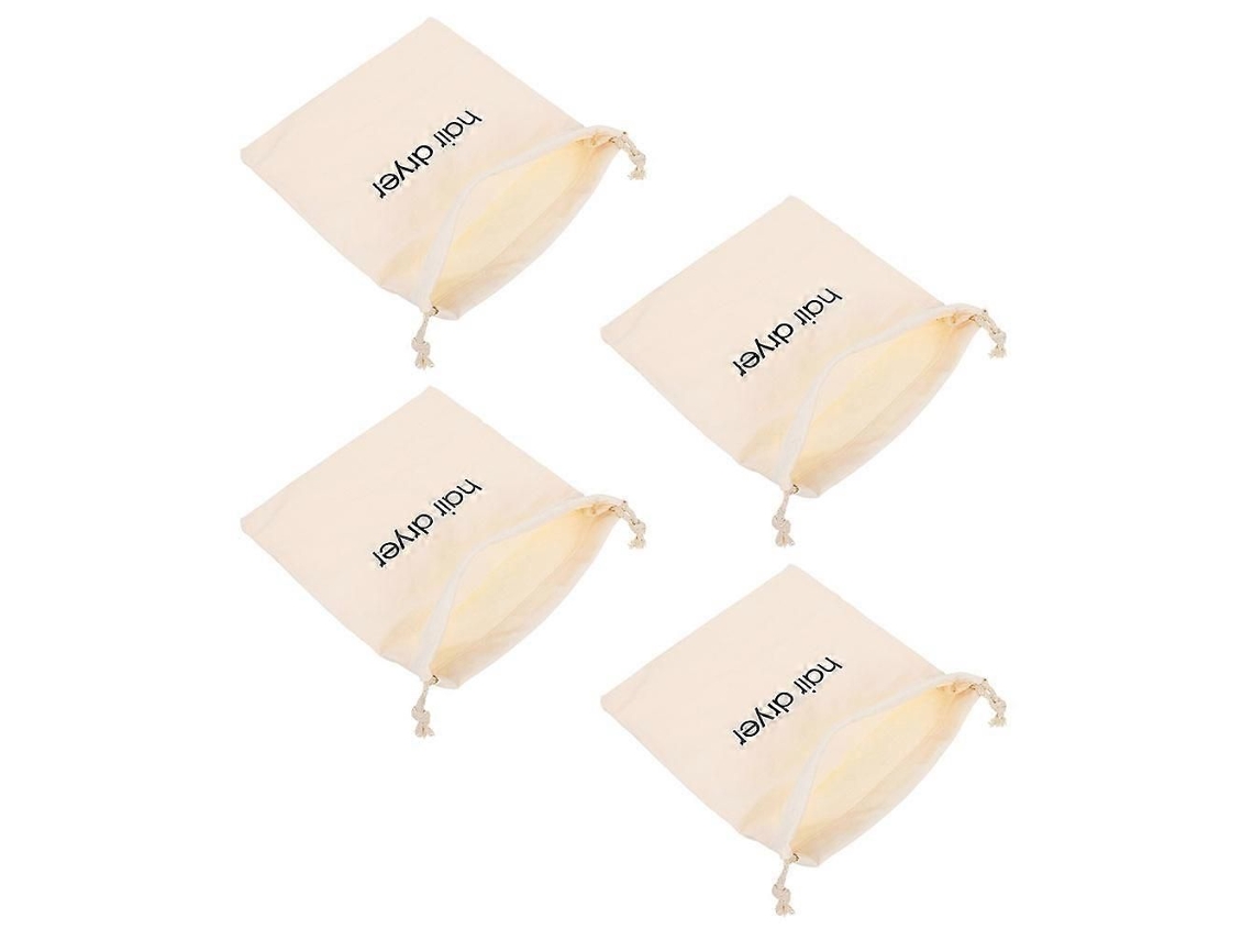 Sacos Organizadores Para Secador De Cabelo Com Cordão, Pacote Com 12 Unidades, Bege.