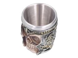 Taza con forma de calavera, ligera y resistente a la corrosión, hecha de resina con interior de acero inoxidable. Gokoco