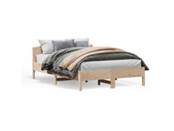 Estructura De Cama Sin Colchón Madera De Pino Maciza 120x200 Cm