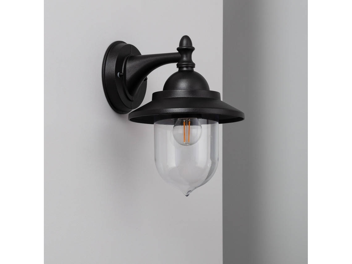 Aplique de Pared LEDKIA Klasik (Negro - PC, Metal - 25x20x17.5 cm)