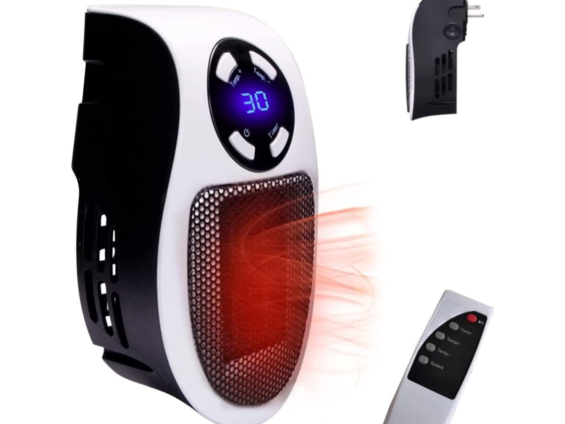 Calentador Enchufable Para Uso En Interiores - Calentador De Pared Con Ventilador Eléctrico Espacial Inteligente De 500 W Con Control Remoto Chrui