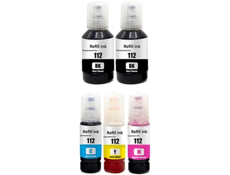 Pack 5 Cartuchos de Tinta Compatibles Epson 112 C13T06C14A C13T06C24A C13T06C34A C13T06C44A 112