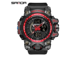 Reloj Deportivo Multifuncional, Moderno Y Elegante (negro Y Rojo para Hombre) Con Acabado Luminoso.