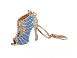 Zapato decorativo de cristal con tacón alto, colgante, monedero y llaves: un elegante regalo para mujer.