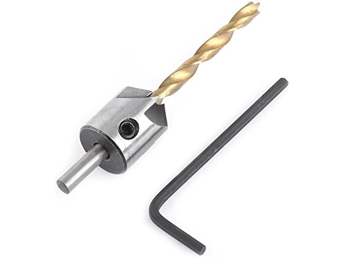 Set De Brocas De Avellanado Para Madera Hss Con Llave Allen Incluida 45mm Para Carpintería Y Trabajos De Madera 3-6mm 4 Piezas