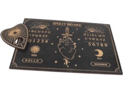 Tablero de péndulo de madera para adivinación espiritual y metafísica con motivos tallados.