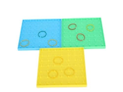 3 Placas De Uñas De Juguete Con Elástico Cuadrado De Plástico, Material Didáctico Para Niños.