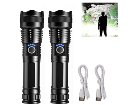BISBISOUS P50 Linterna Láser Táctica Recargable Led 90000 Lúmenes Altos Negro VIGA EUROPE