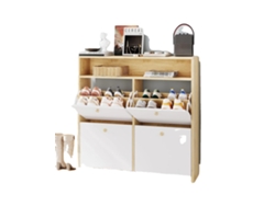 Zapatero, diseño compacto, capacidad ajustable, blanco.