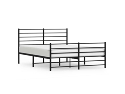 Maison Exclusive - Estructura Cama Sin Colchón Con Estribo Metal Negro 150x200 Cm