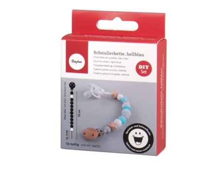 Kit de bricolaje - Clip de madera para chupete con cuentas de silicona Verde menta