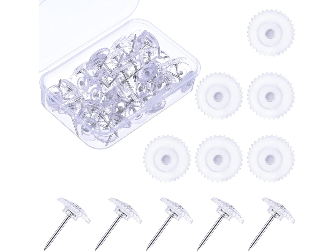 Chinchetas pequeñas de plástico con punta de acero y cabeza transparente para corcho
