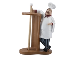 Soporte decorativo para toallas de papel de cocina con figura de chef.