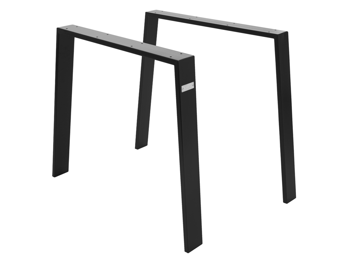 Set de 2 Patas de mesa industrial loft ML-Design 90x72 cm acero negro mate diseño en forma de U