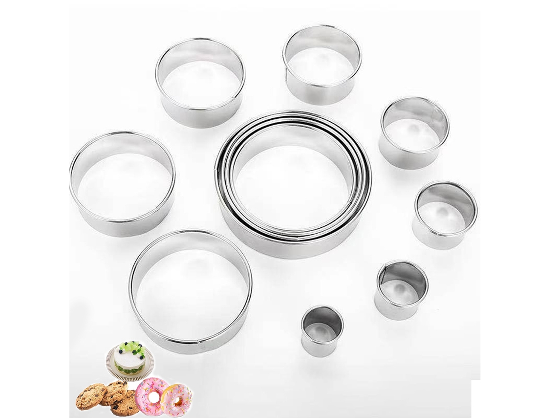 Cortadores circulares de acero inoxidable fáciles de limpiar Baking Buddy, juego de cortadores de donas para resultados de calidad profesional