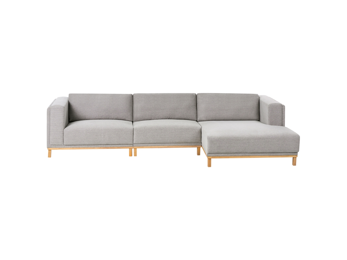 Sofá Beliani Veng de 4 plazas en tela gris 347x156x84