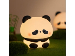Lámpara de noche con forma de panda, LED, blandita, de silicona de grado alimenticio, regulable en 3 niveles (negra)