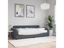 Sofá Cama Con Colchón Terciopelo Gris Oscuro 90x190 Cm
