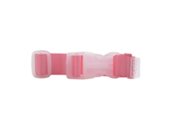 Gancho compacto para bolsos y mochilas con correa, ligero y que maximiza el espacio de almacenamiento para aventureros. Rosa.