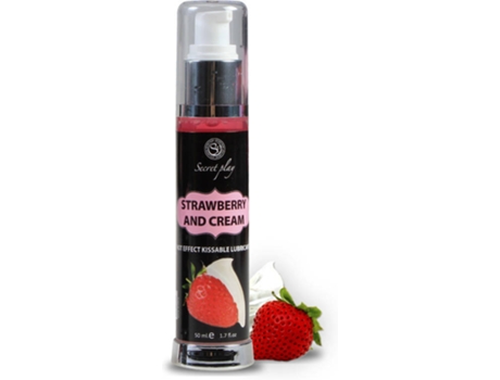 Lubricante SECREPLAY COSMETIC 2 en 1 Efecto Calor (Fresa y Nata - 50 ml)