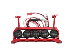Ymsl Barra De Luces Techos Rc Para Exo 1/10 Crawler Aluminio Cnc Led Foco Techo 5 Luces Blancas Interfaz Ph2.0 Jst Hxl