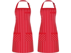 Pack De 2 Delantales Ajustables Con Peto Y 3 Bolsillos Para Cocinar, Barbacoa Y Dibujo. Para Hombre Y Mujer. Ideales Para Chefs.