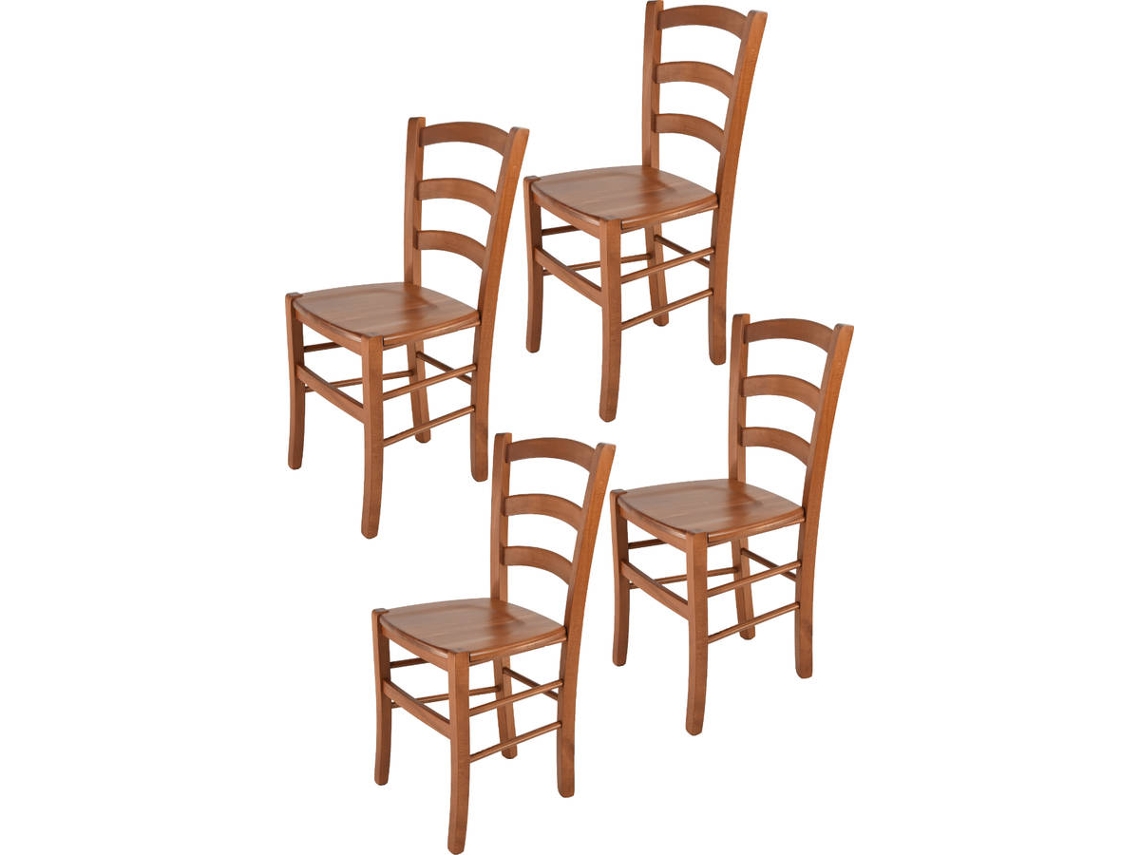 Conjunto de 4 Cadeiras T M C S Venice 321CI (Castanho - 88x43x44 cm - Madeira)