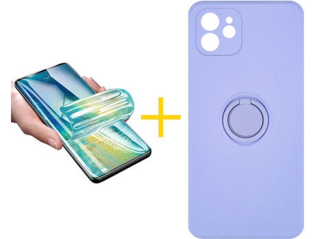 Carcasa + Protector de Pantalla para iPhone 12 Mini ACCETEL Morado Lila