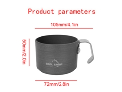 Taza de aluminio ligera para acampar y viajar al aire libre.
