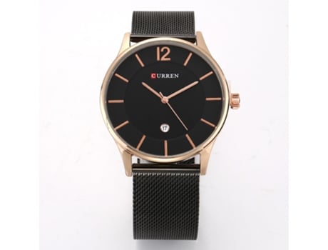 Relojes para hombre Relojes de acero inoxidable a la moda Reloj con fecha resistente al agua para hombre - Concha rosa negra LUUCOZK