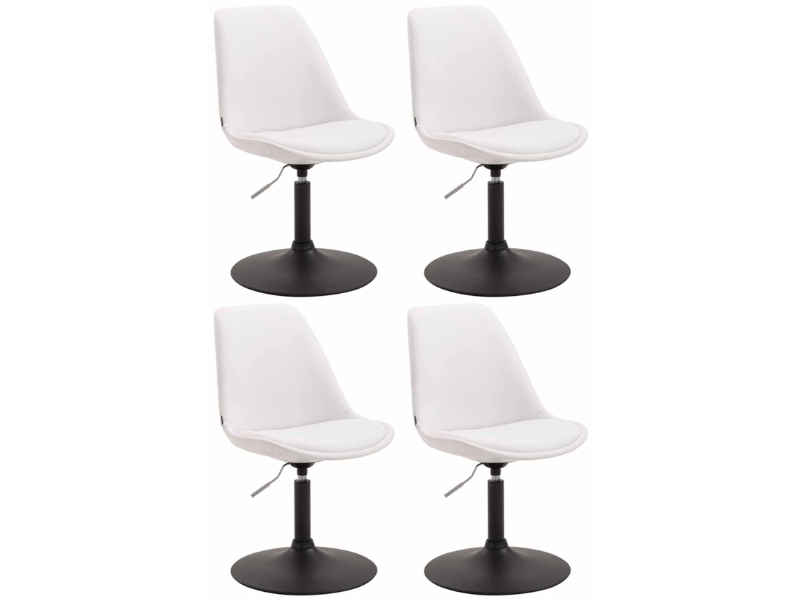 Juego de 4 sillas de comedor Maverick en símil piel CLP blanco/negro
