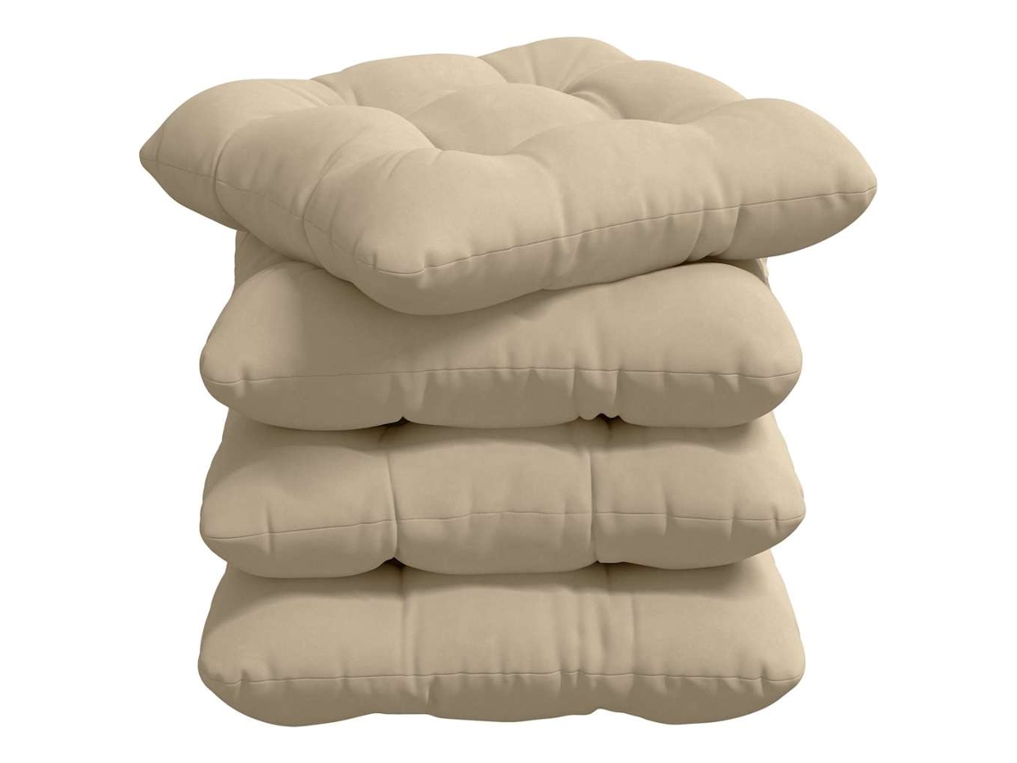 Cojines para asiento, 4 unidades, color crema, 40 x 40 cm, HARLANV1