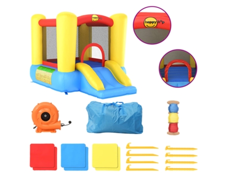 Castillo Hinchable HAPPY HOP Multicolor Tela (155x215x140 cm)