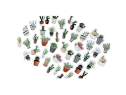 45 Adorables Pegatinas Autoadhesivas De Cactus Para Álbumes De Recortes, Botellas, Portátiles Y Teléfonos Móviles.