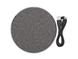 Cargador Inalámbrico De Carga Rápida Portátil De Aleación De Aluminio Ultra Delgado Con Patrón De Tela Redondo