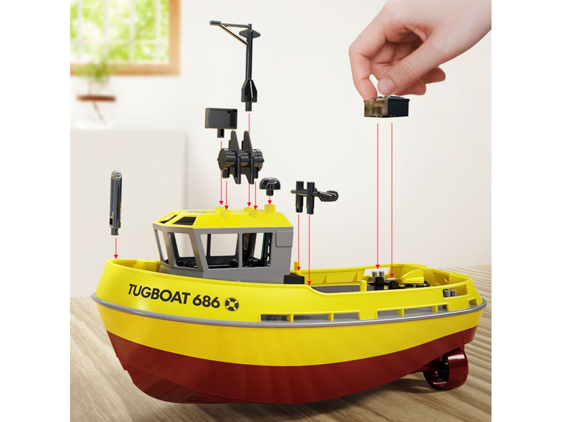 Naranjasg Bosque De Pinos Sg686 2.4g 1/72 Barco Rc Motor Dual Remolcador Juguetes Regalo Niños