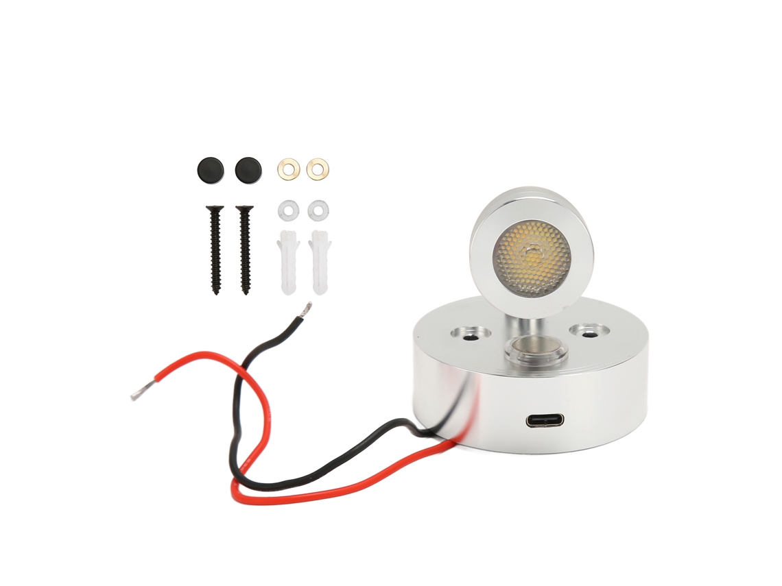 Rebe-luz De Lectura Dimmable Para Rv Con Puerto De Carga Usb Interior De Caravana Camper Dc 12-24v Tricolor Plata