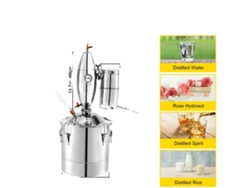 Destilador de alcohol, acero inoxidable, filtración eficiente, 20 litros.