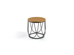 Mesa De Centro Madera Solo MOMMA HOME (Roble - Melamina -Ø42x40 cm)