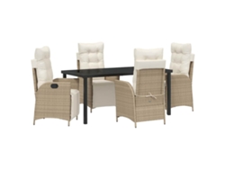 Maison Exclusive - Conjunto De Comedor De Jardín 5 Pcs Beige Ratán Sintético