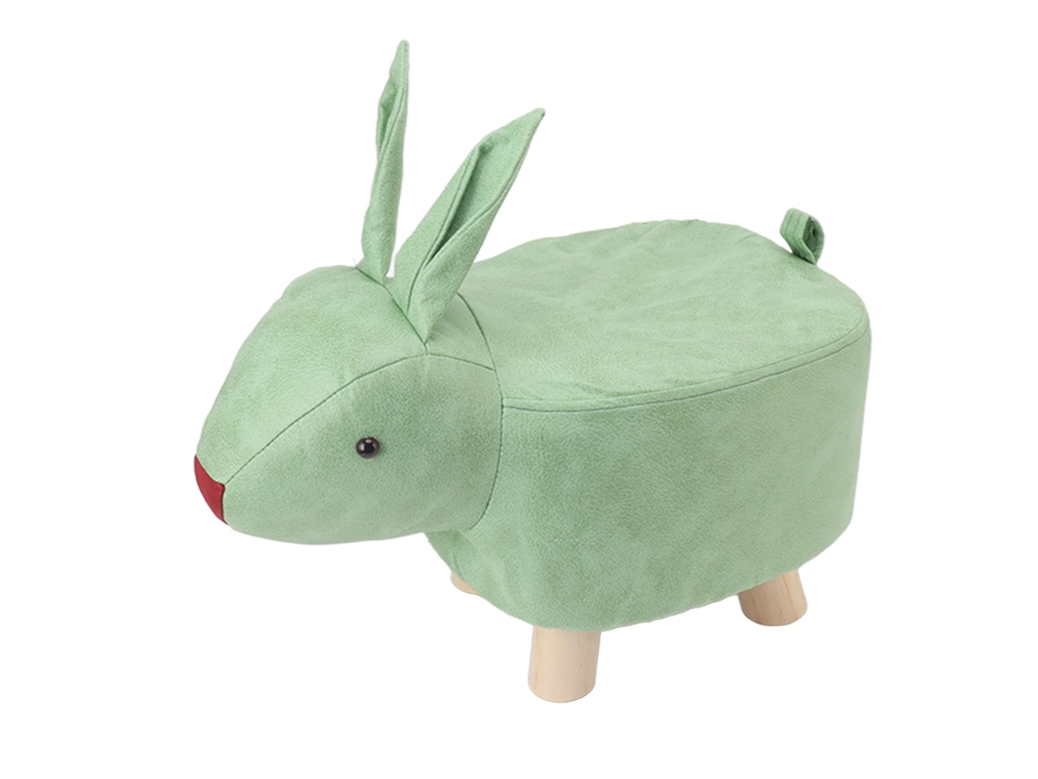 Taburete De Madera Con Forma De Animalito De Dibujos Animados Para Sala De Estar Infantil, Verde, Antideslizante.