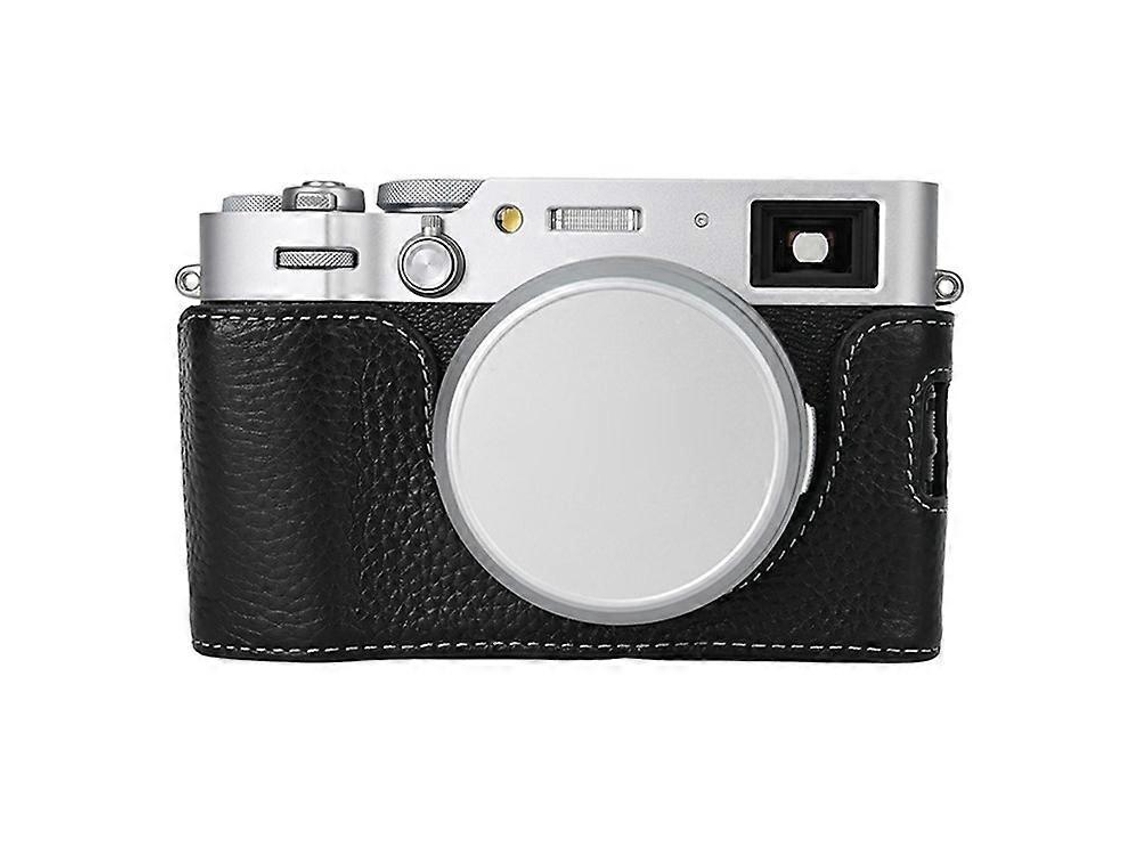 Estuche de medio cuerpo para cámara Fujifilm X100vi, cubierta inferior de piel de vaca auténtica Facpoet