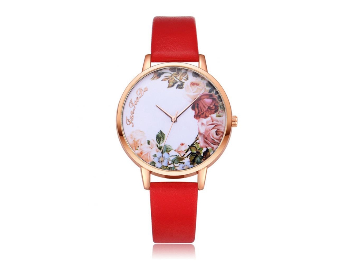 Reloj De Pulsera Analógico Redondo De Aleación Resistente Al Agua Para Mujer En Color Dorado Y Blanco Con Elegante Correa De Pu.