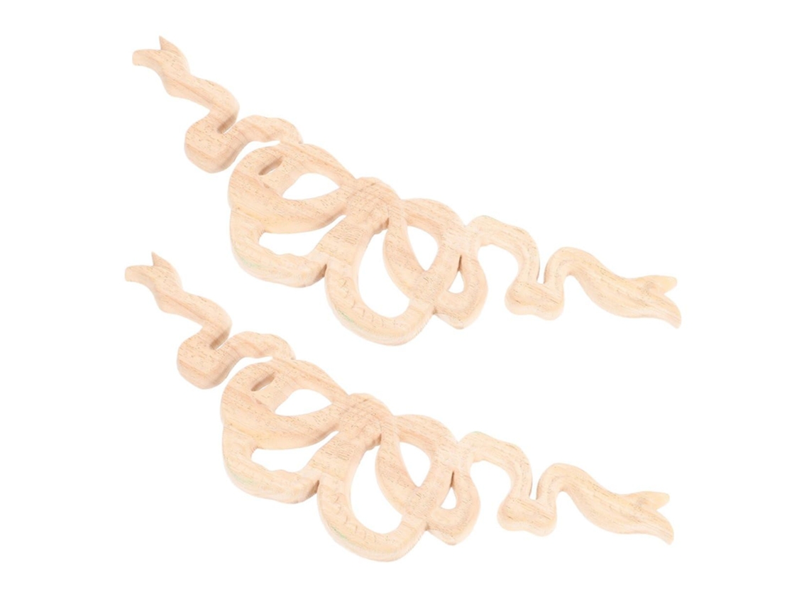 Juego de 2 apliques de pared de madera tallada sin pintar, estilo europeo, para decorar muebles y puertas. SFUSHOS