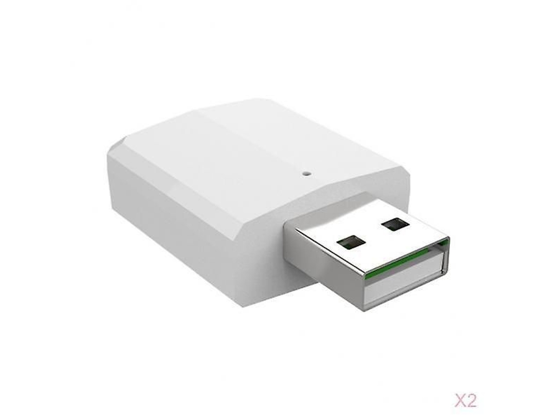 2 adaptadores USB Bluetooth 5.0 transmisor y receptor de audio blanco GOKOCO