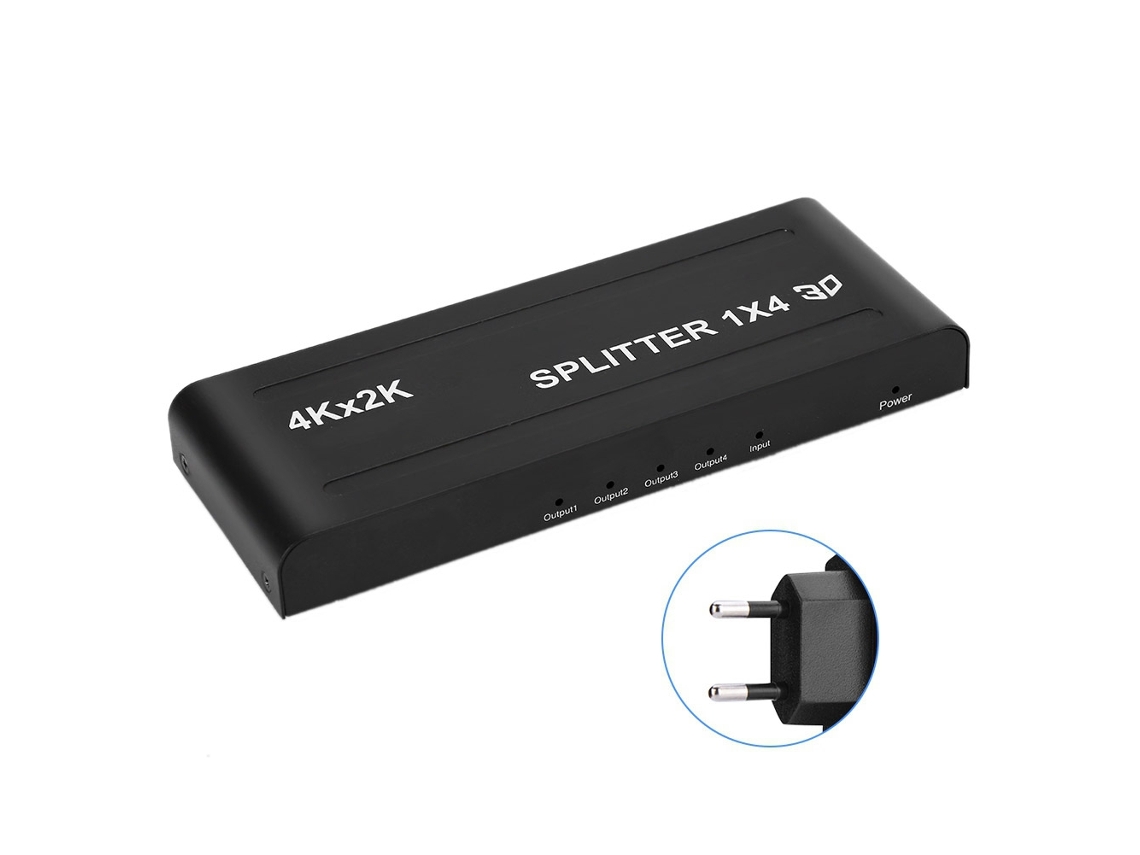 Conmutador Splitter Hdmi Metal Estándar 4k 1080p 60hz 3d Video (1 Entrada 4 Salidas)