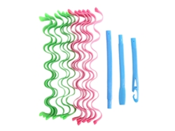 Kit de modelagem de cabelo em espiral para cabelos extra longos de 45 cm/17,7 pol., com 12 rolos de plástico para uso doméstico. Ideal para mulheres e homens.