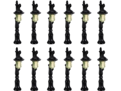 Juego De 12 Lámparas De Pie Miniatura De Resina Negra, 5,5 Cm, Mini Luces Decorativas Para El Hogar.